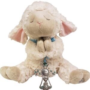Ganz Serenity Lamb With Crib Cross Christening Baptism Gift Praying Lamb 10"